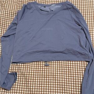 Gymshark Blue/Grey Cropped Long Sleeve Top
